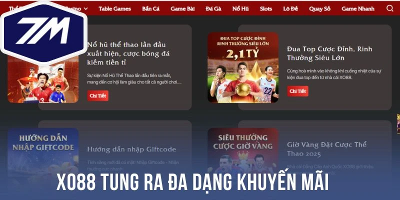 Xo88 tung ra đa dạng khuyến mãi