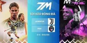 Kèo bóng đá Juventus vs Pisa hôm nay ngày 08/03/2026 - Serie A