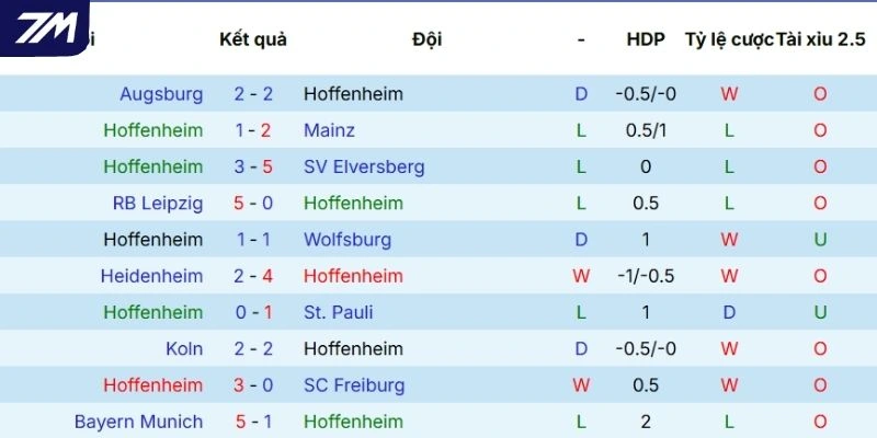 Dấu ấn gần đây của Hoffenheim